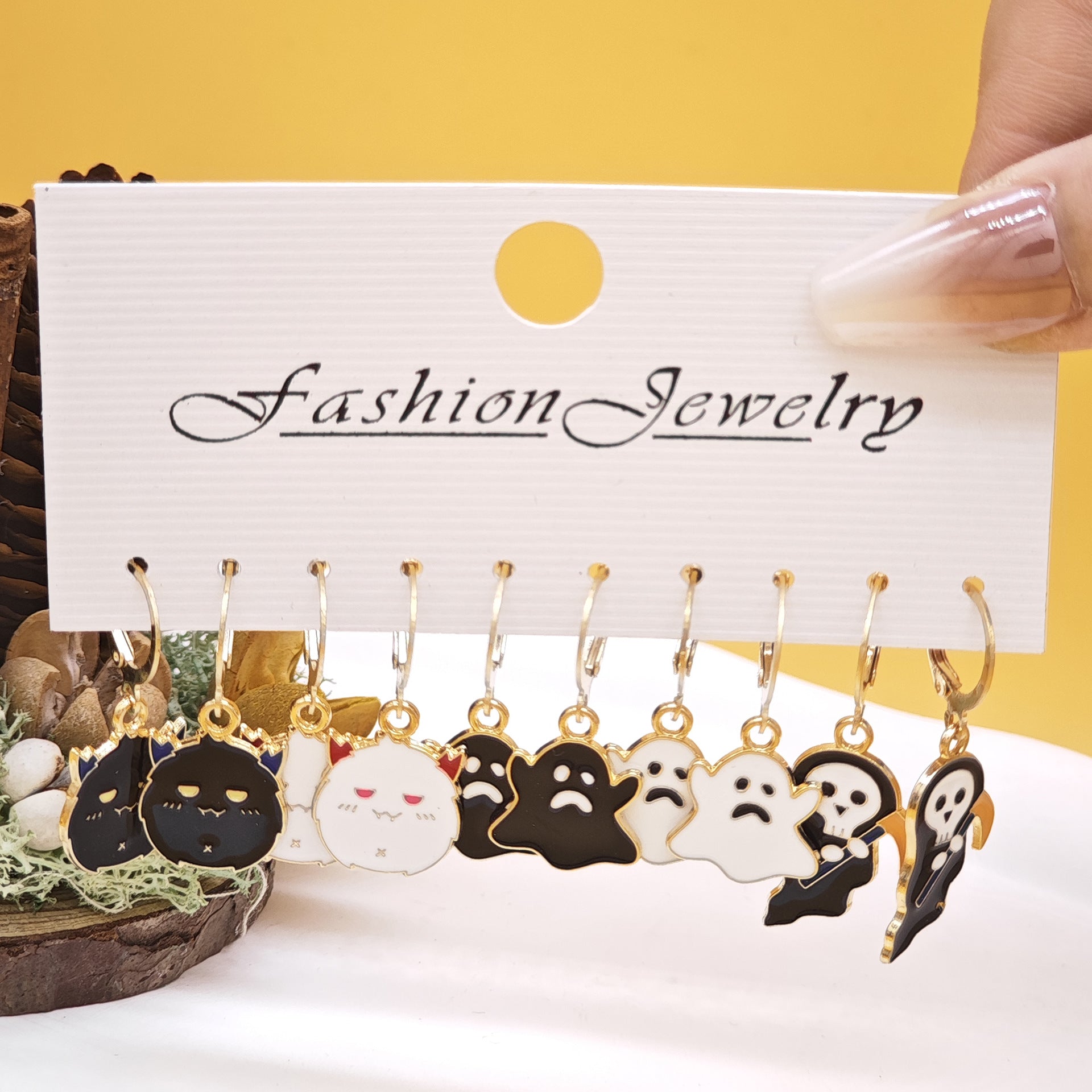 Wholesale 10pcs Oil Drip Halloween Earrings Set ACC-ES-TianShe002