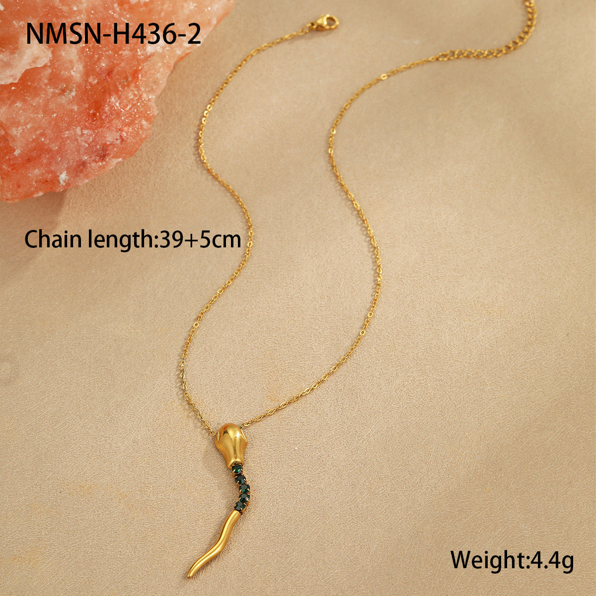 Wholesale  style snake-shaped snake element stainless steel necklace