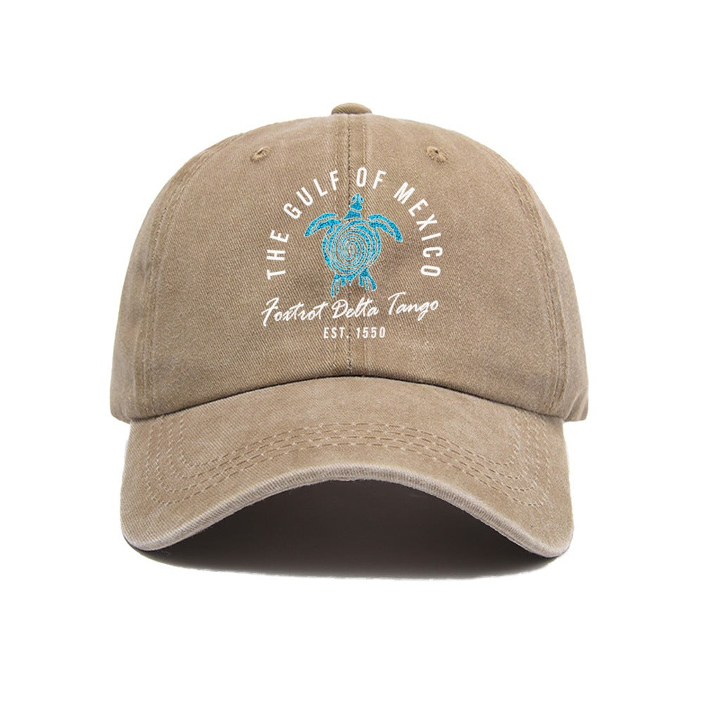 Wholesale Washed cotton printed distressed baseball cap