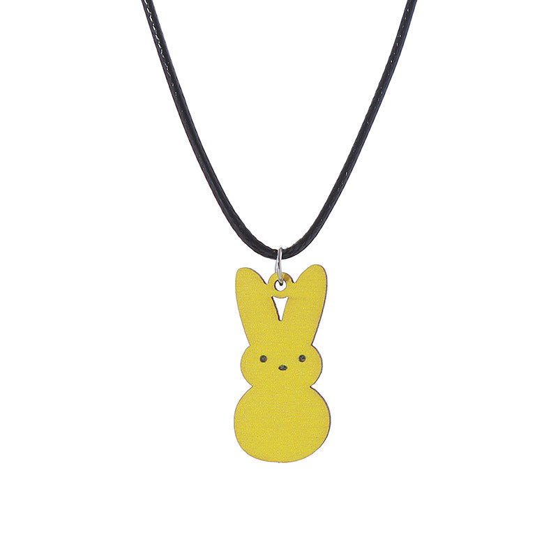 Wholesale Easter Bunny Wooden Earrings Necklaces