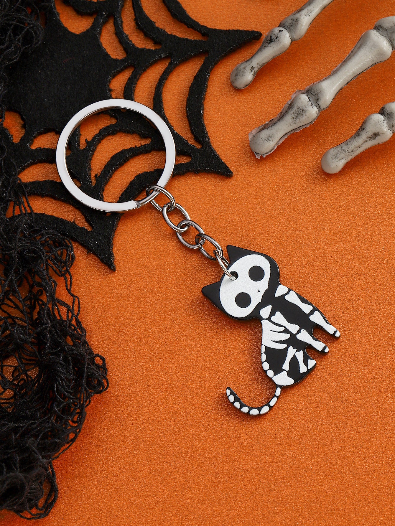 Wholesale Halloween Acrylic Skull Spider Keychains ACC-KC-RongR077