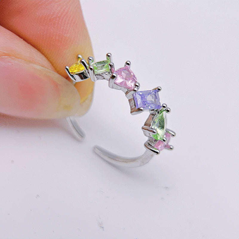 Wholesale Contrast Color Zircon Open Rings ACC-RS-YXY042