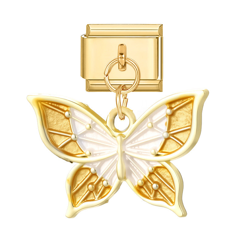 Wholesale Italian Charm Bracelet 9mm DIY Splicing Bow Series Stainless Steel Composable Bracelet