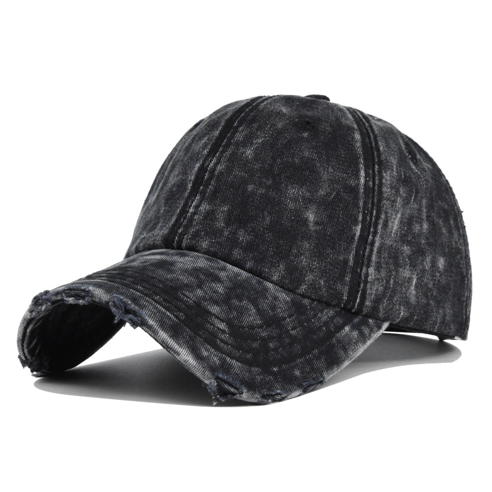 Wholesale Retro Soft Top Hole Washed Distressed Baseball Cap ACC-HT-YMX006