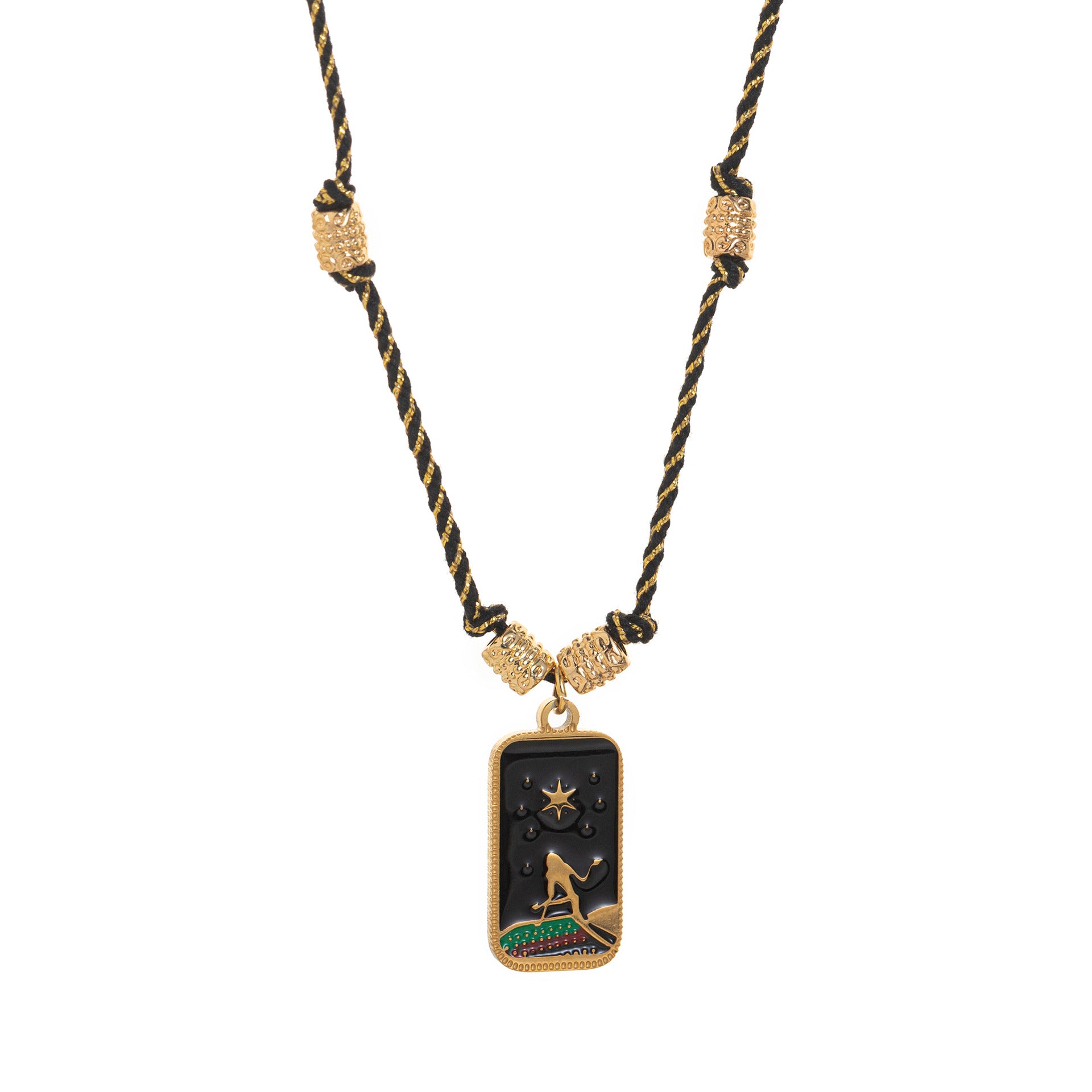 Wholesale Titanium Steel Necklace Colored Oil Drop Tarot Bohemian Necklace