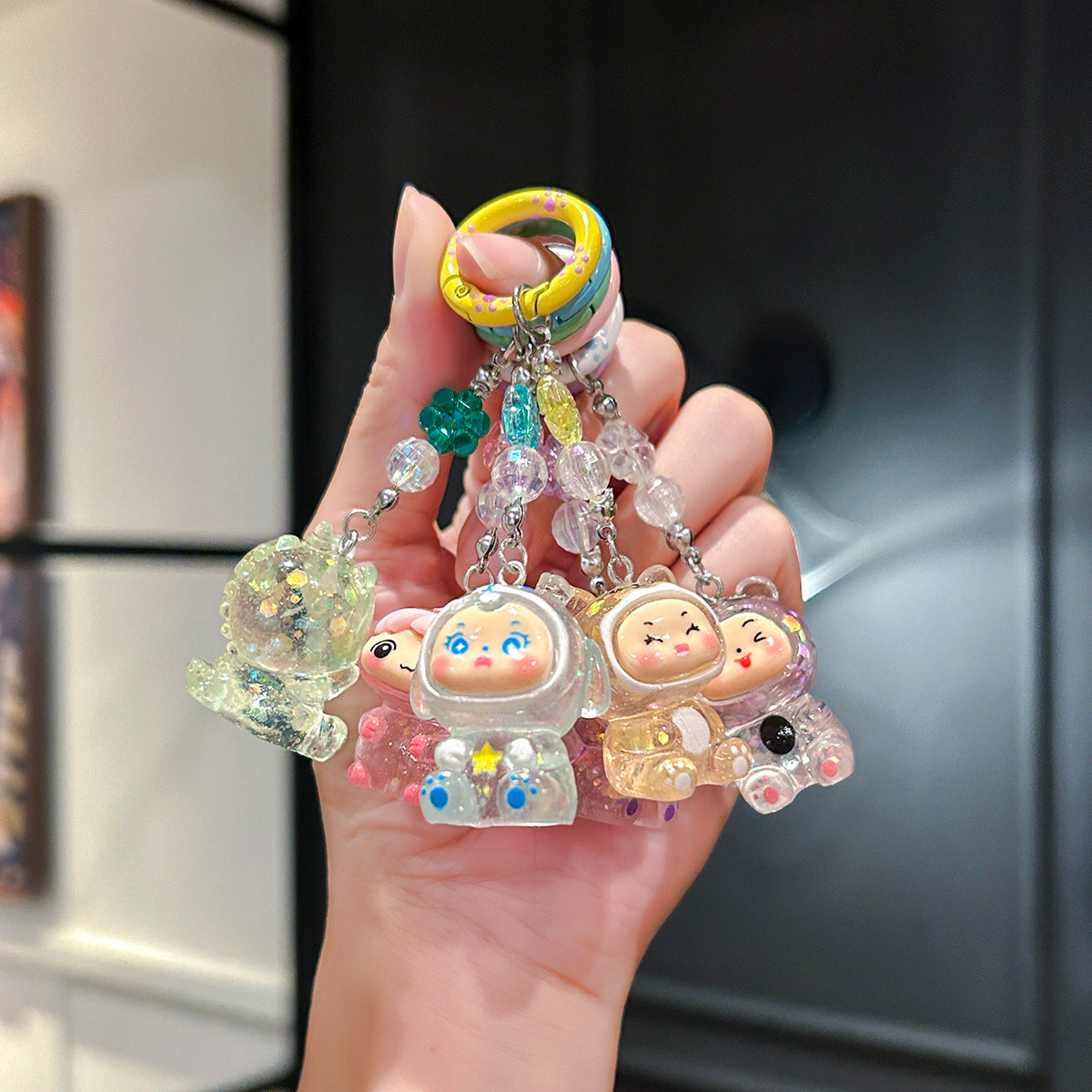 Wholesale Creative Transparent Frog Baby Keychain