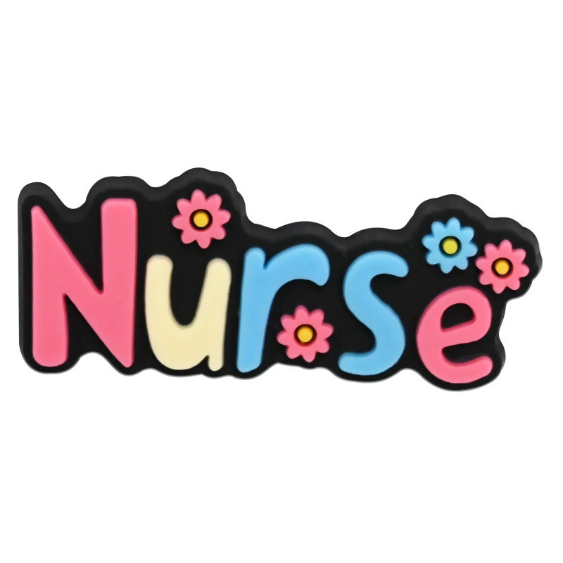 Wholesale Random 100pcs Nurses'  Day series  PVC Soft Rubber Shoe Buckle Decoration