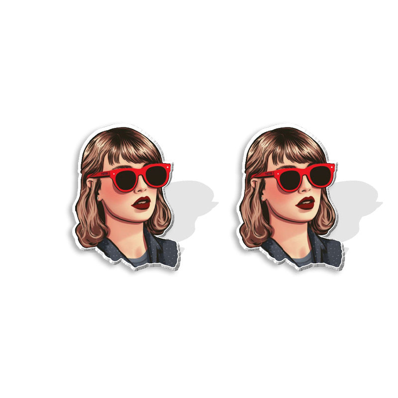 Wholesale Musician Cartoon Heat Shrinkable Resin Earrings ACCVIP-ES-XiangLian008