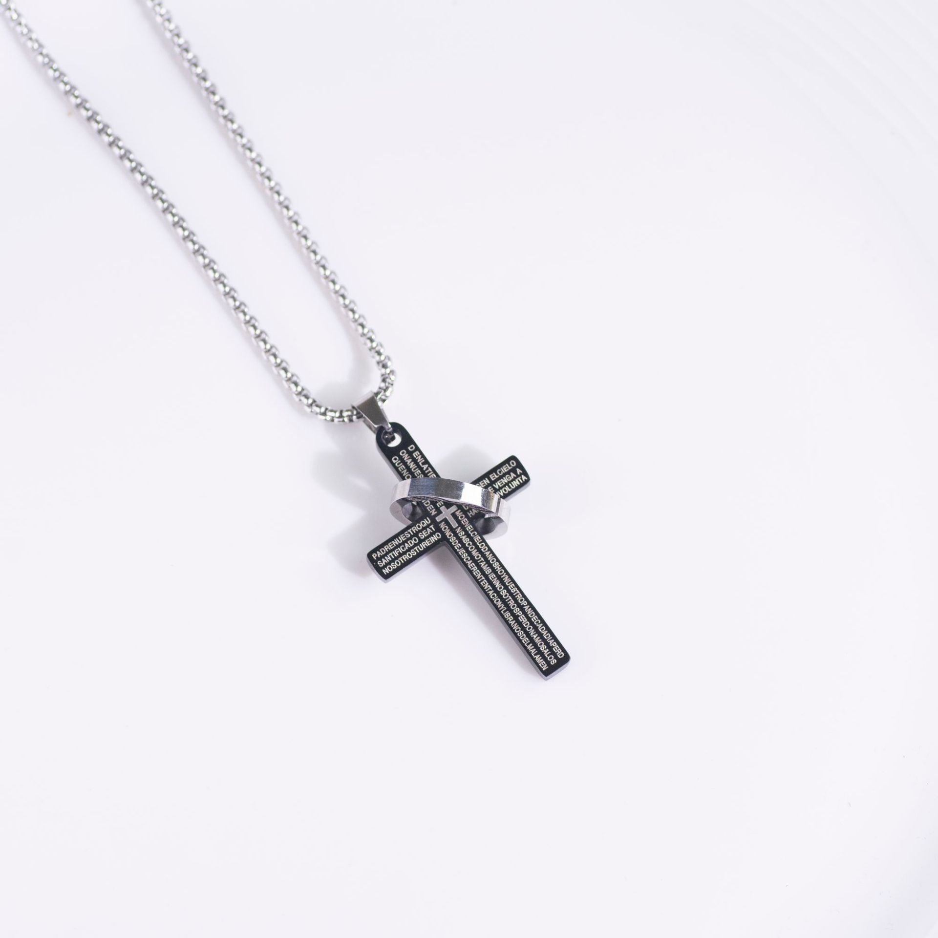 Wholesale Hip Hop Punk Cross Ring Titanium Steel Necklace For Men Women Casual Fashion Accessory