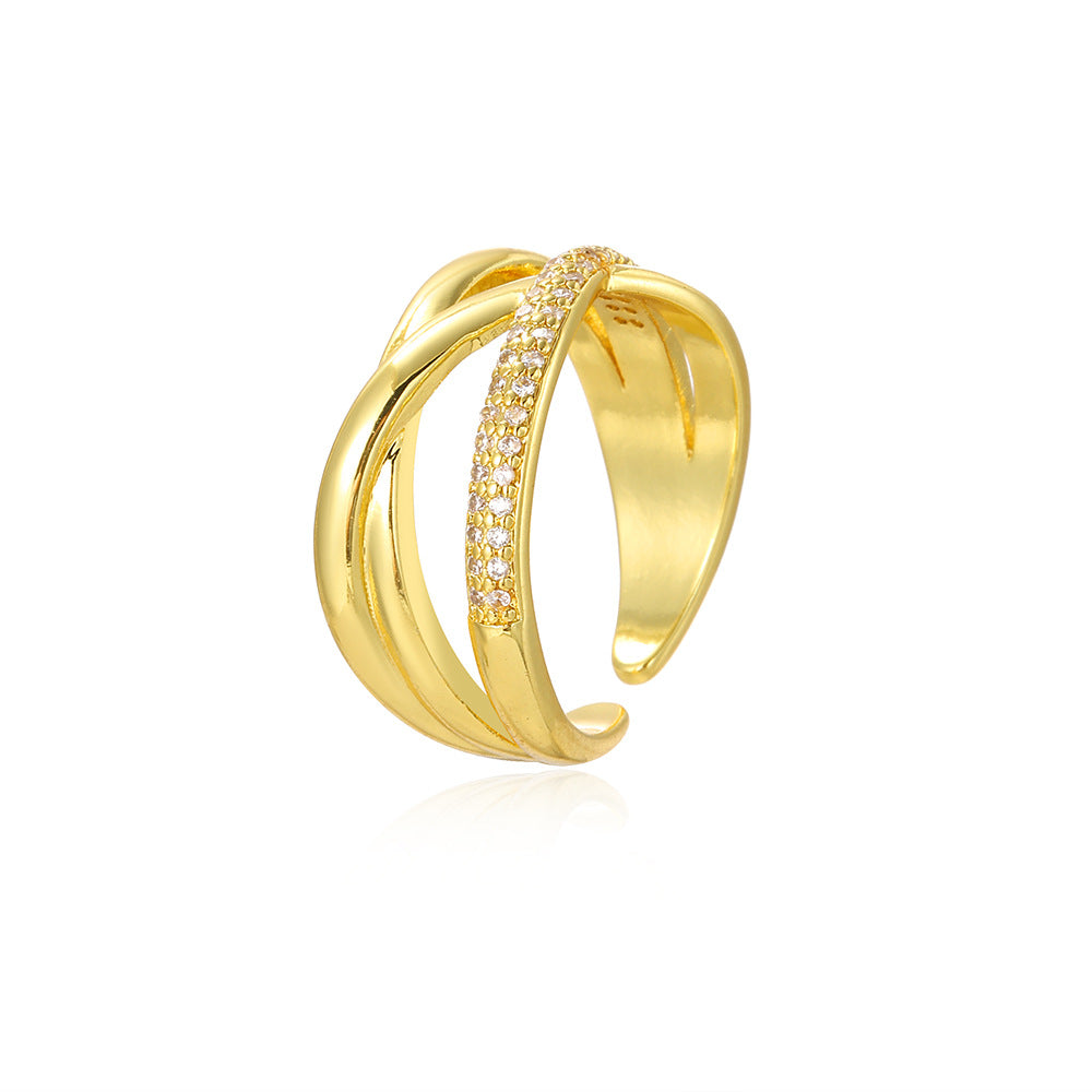 Wholesale Antique copper plated 18k cross open adjustable ring Adjustable rings