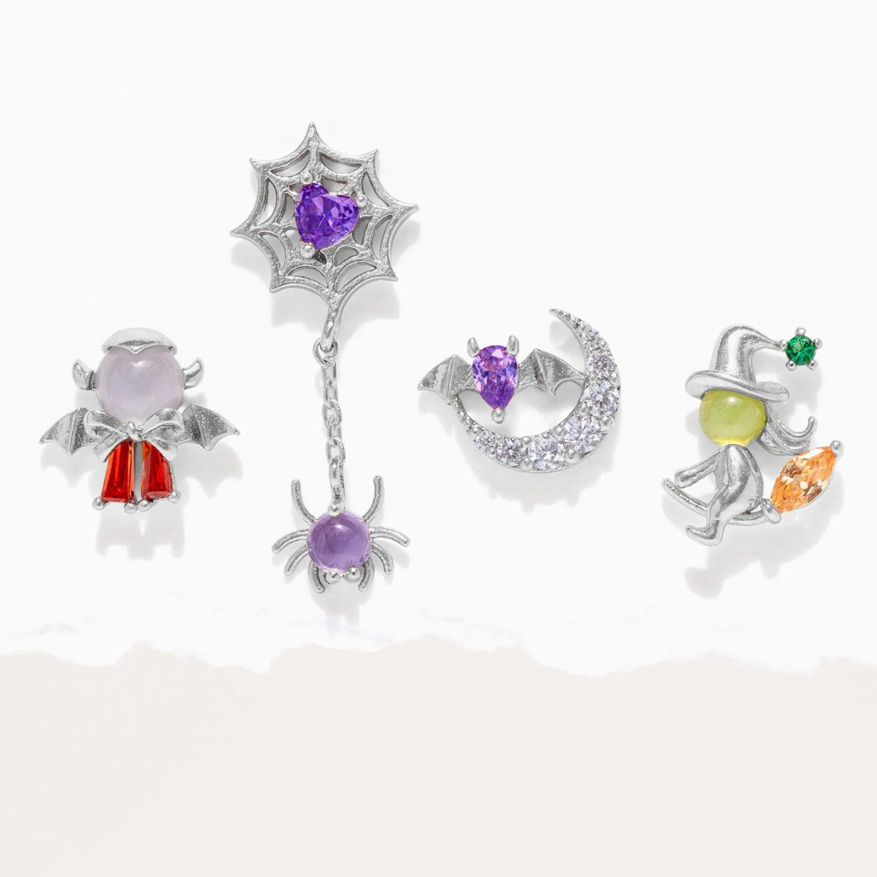 Wholesale Halloween Black Cat Pumpkin Skull Head Earrings