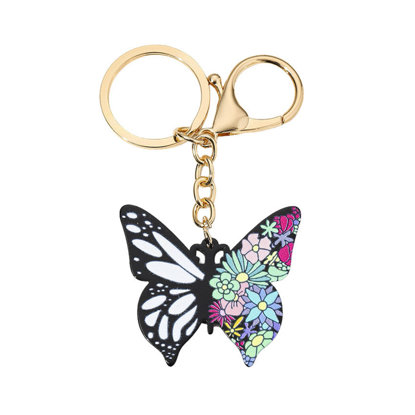 Wholesale Colorful Mixed Color Butterfly Keychain Creative Keychain ACC-KC-RongR024