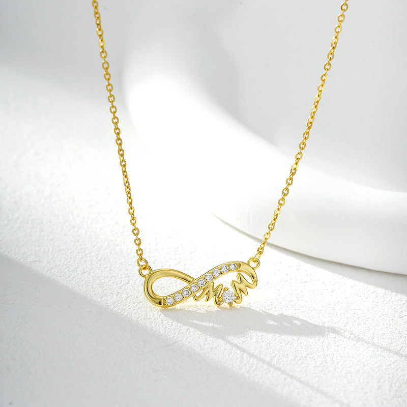 Wholesale Infinite Love Necklace S925 Sterling Silver Light Luxury Zircon Pendant Necklace