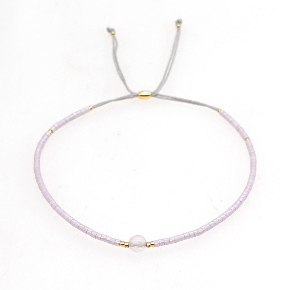 Bracelet de perles d'or des perles de riz en gros tissées à la main