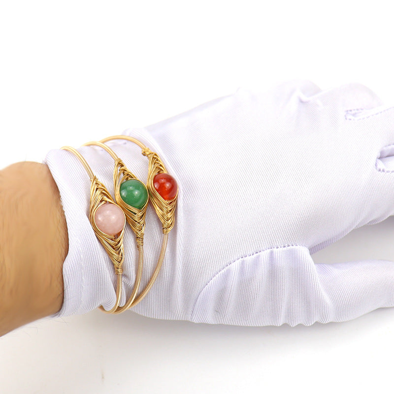 Wholesale Handmade Evil Eye Beaded Bracelet Amethyst Crystal Fashion Accessory