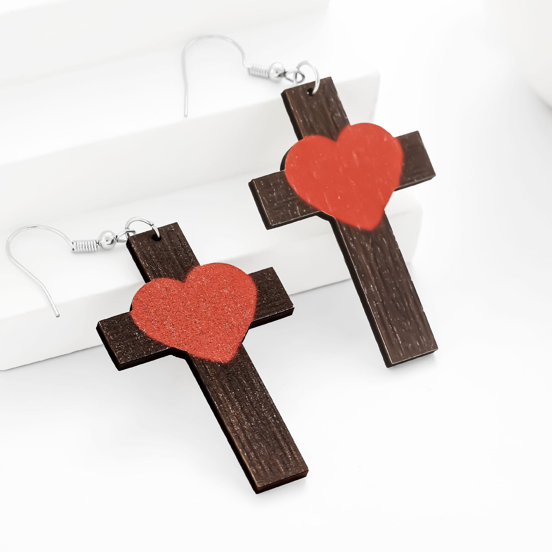 Wholesale Love cross geometric earrings