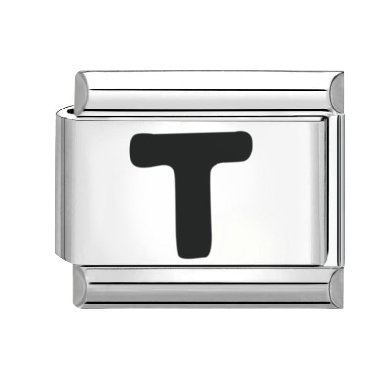 Wholesale Italian modular bracelet 9mm DIY splicing detachable letters titanium steel combinable bracelet