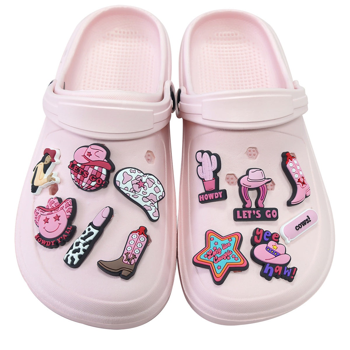 Wholesale 100pcs Random Pink Denim Shoes Accessories Shoes Charms