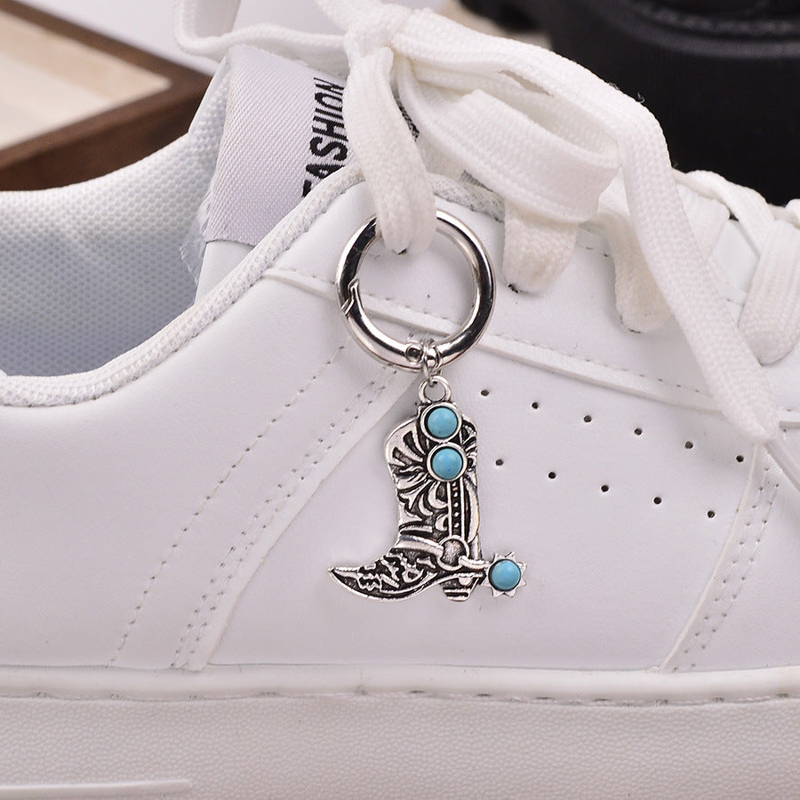 Wholesale Vintage Black Water Drop Gem Pendant Keychain Zinc Alloy DIY Bag And Shoe Accessory For Resale