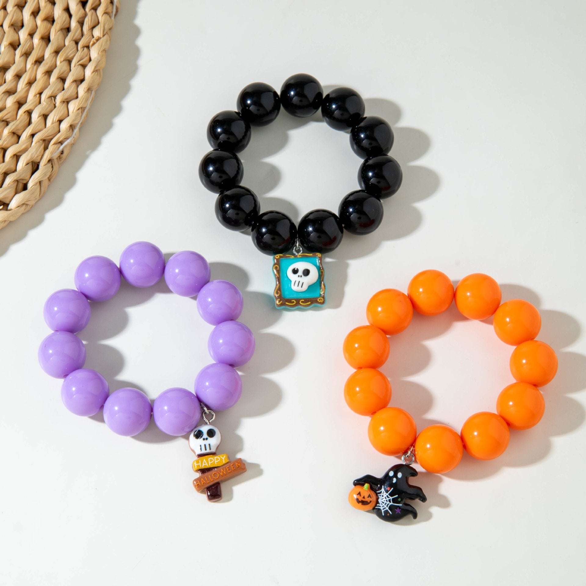 Wholesale  Funny Skull Rice Bead Bracelet Set