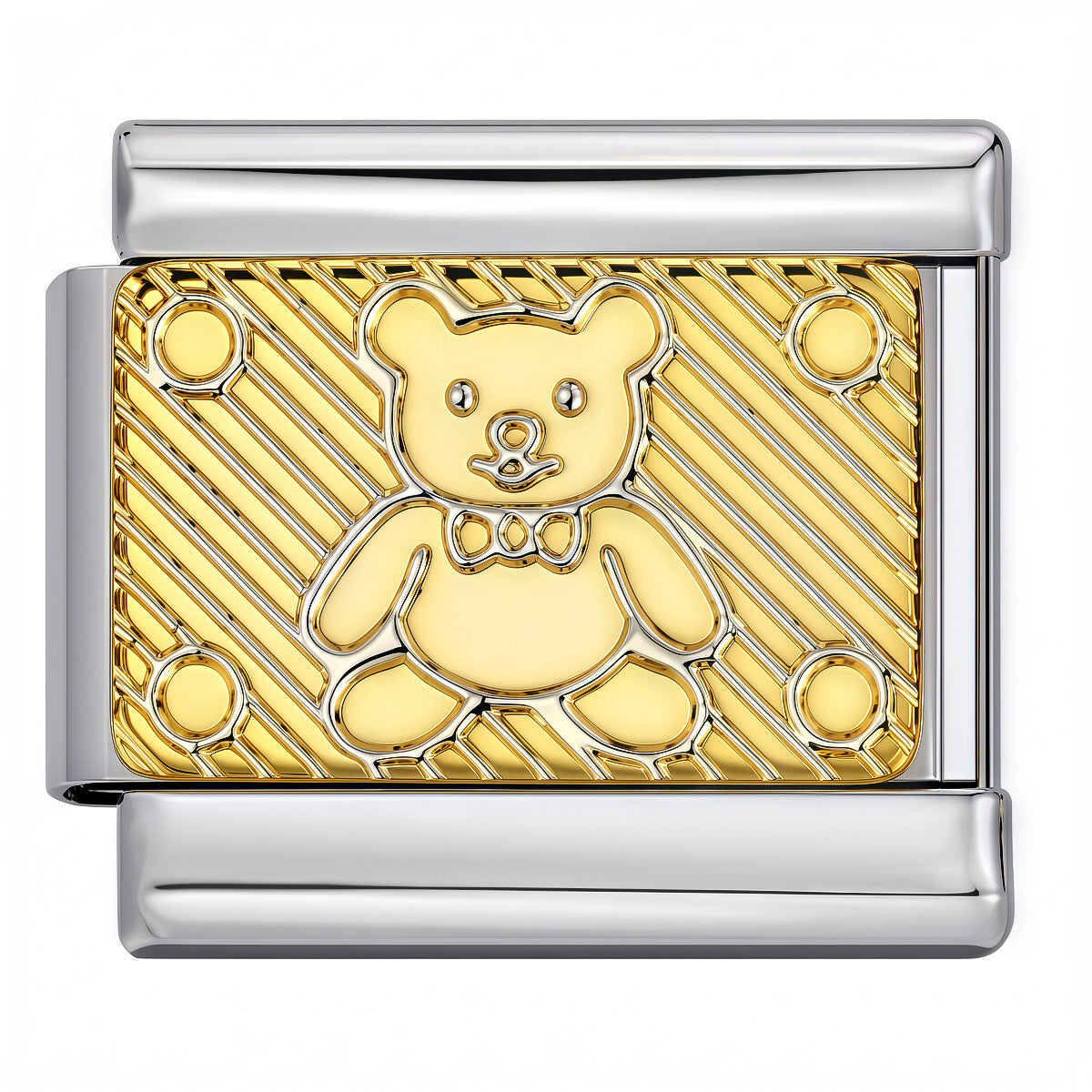 Wholesale Stainless Steel Bear Pattern DIY Elastic Bracelet - Trendy Jewelry Accessory