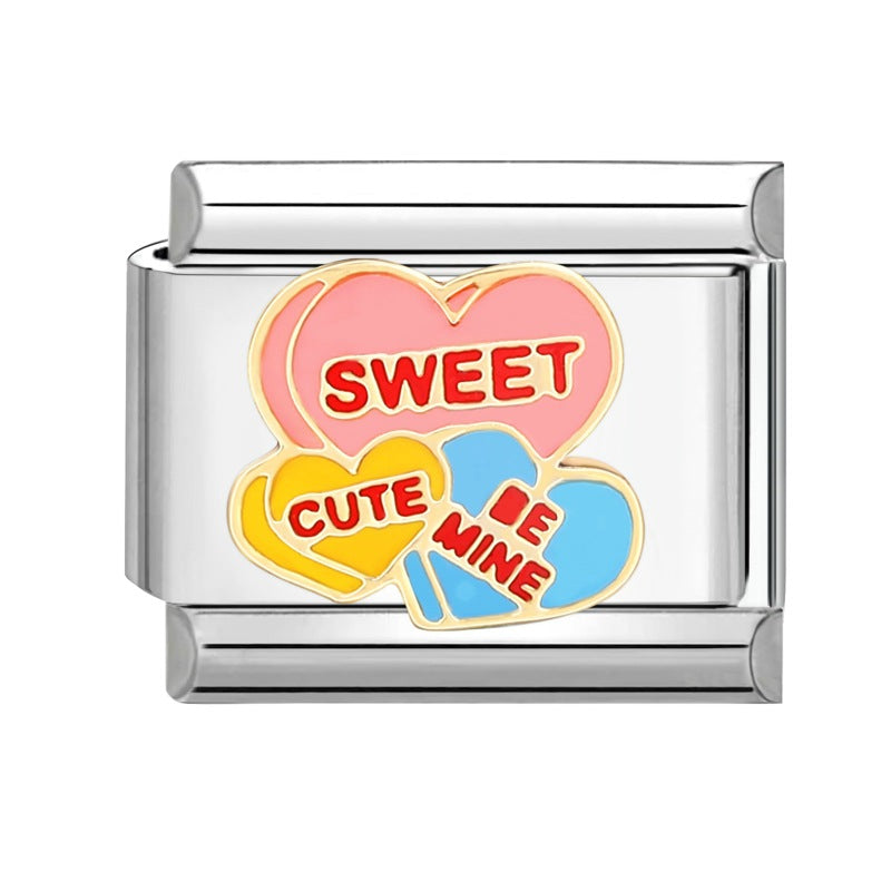 Wholesale Italian Charm Bracelet 9mm DIY Splicing Cartoon Cute Titanium Steel Composable Bracelet