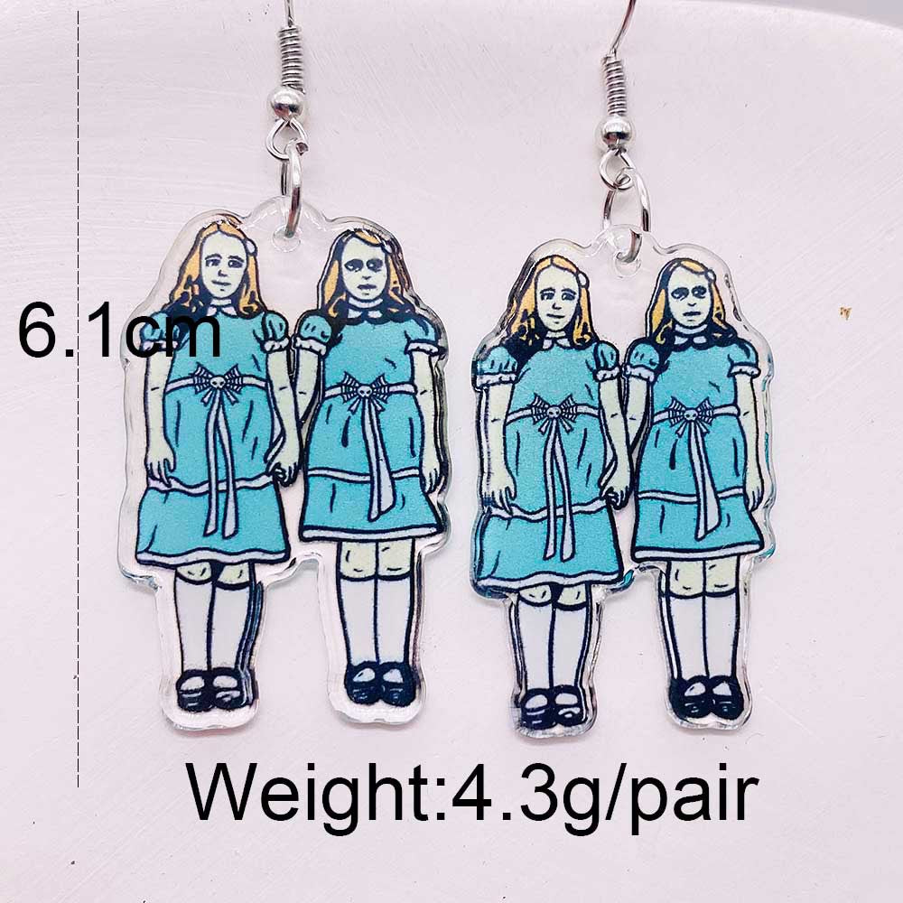 Wholesale Halloween Acrylic Earrings Ghost Bride Zombie Couple Earrings