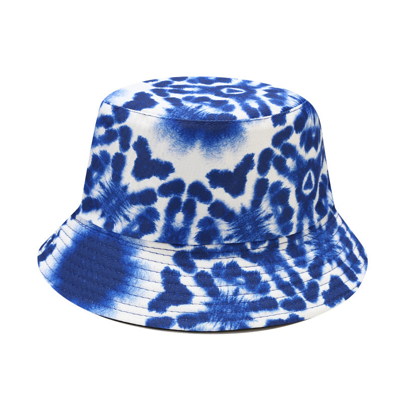 Wholesale  Tie-dye Fisherman Hat Children's Outdoor Sunscreen Double-sided Basin Hat Bucket Hat