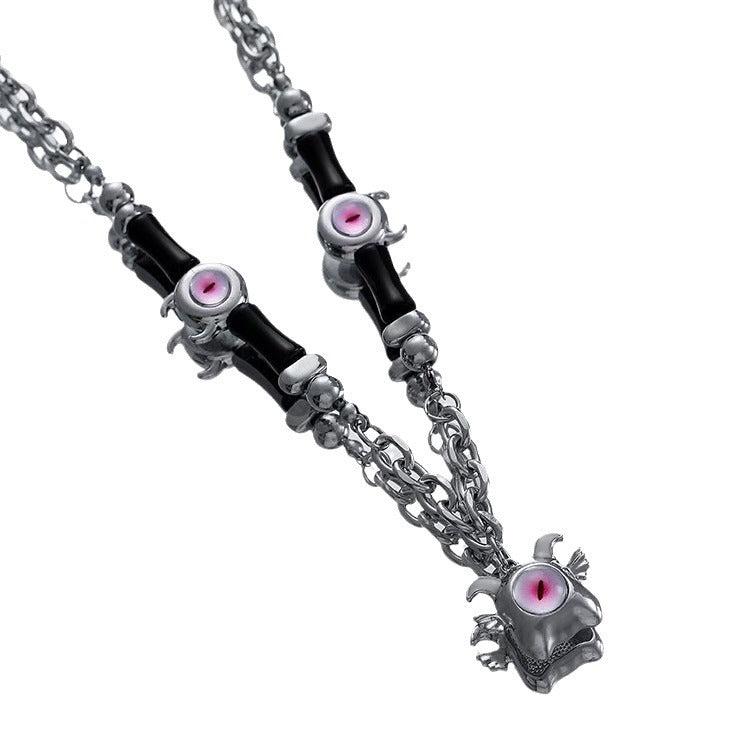 Wholesale Stainless steel Little Devil's Eye sweater necklace clavicle chain