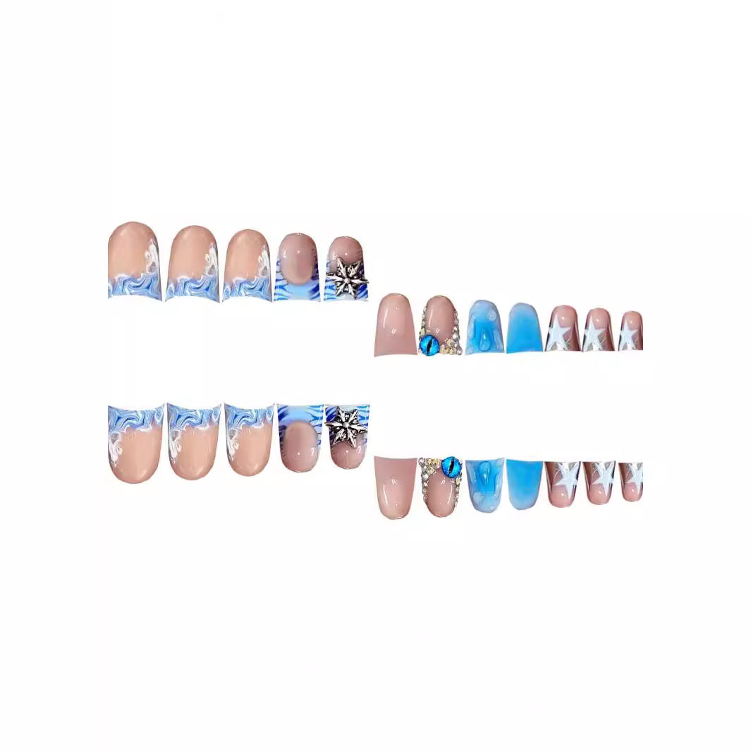 Wholesale 24 Pieces/box Ocean 3D Water Drop Nails Kits Nail Stickers