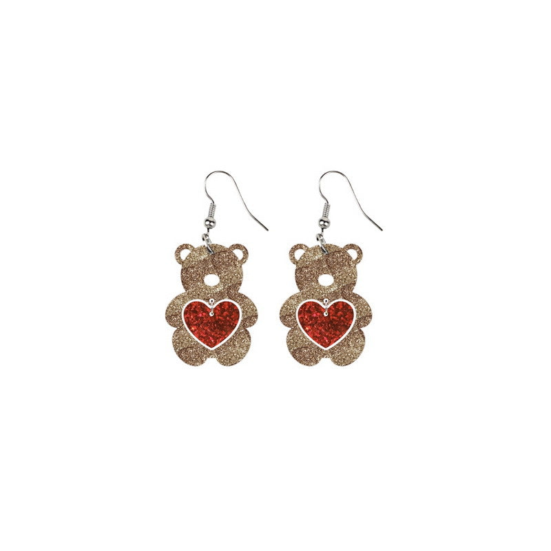 Wholesale Valentine's Day Cute Devil Love Bear Earrings ACC-ES-XueP043