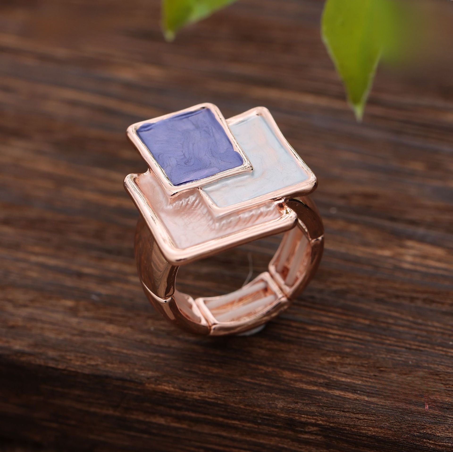 Wholesale  irregular square stitching alloy ring