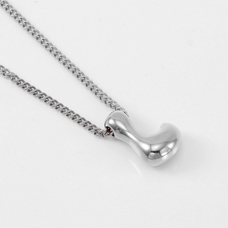 Wholesale Titanium Steel  balloon bubble letter pendant female necklace