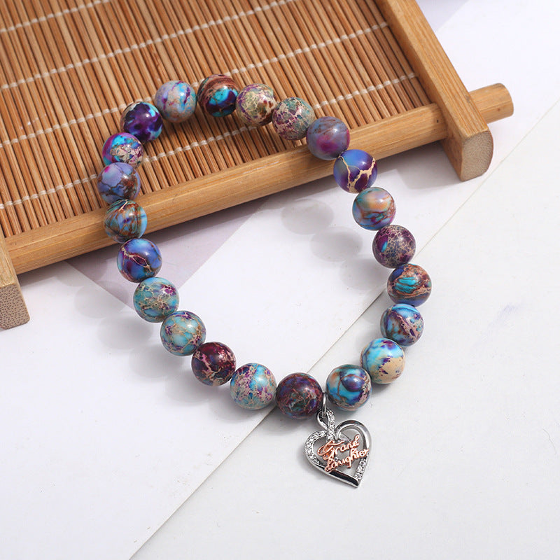 Wholesale Colorful Emperor Stone Bracelet Love Pendant Bracelet Heart Bracelets ACC-BT-Yima010