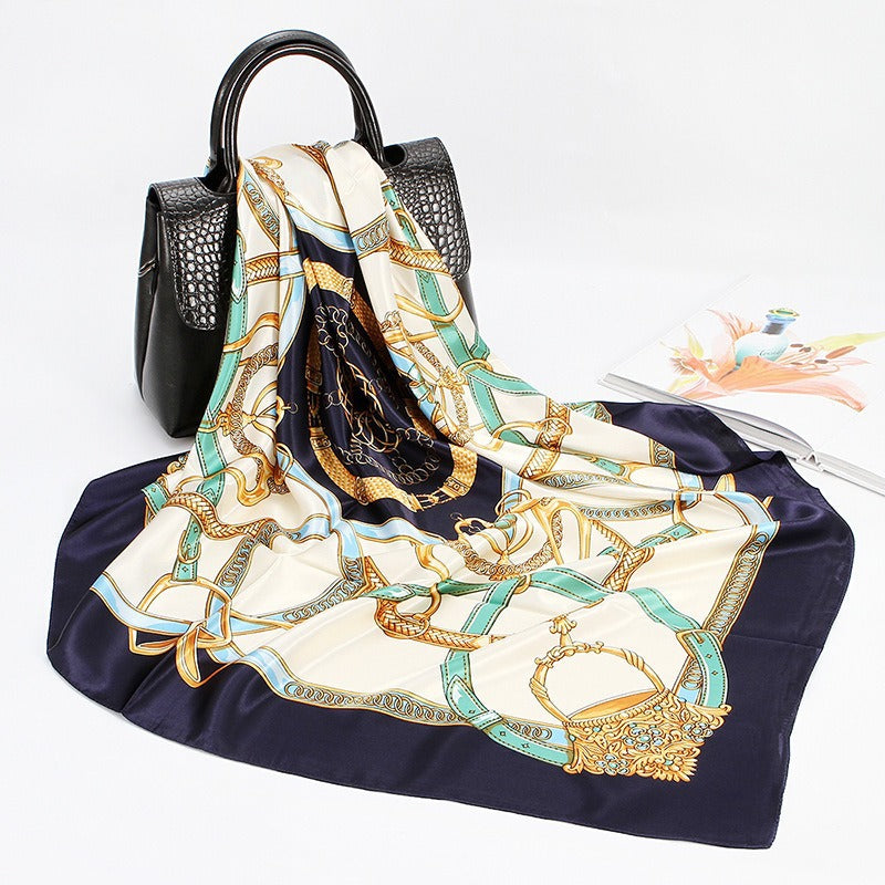 Wholesale 90cm Printed  Silk Women' s Large Square Scarf