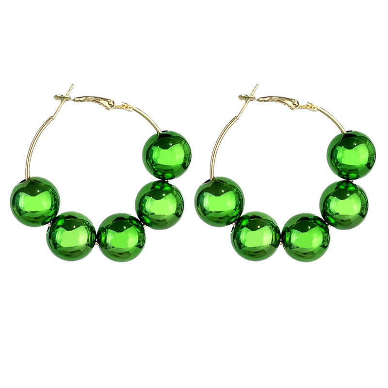 Wholesale 2 pairs/pack St. Patrick's Green Glitter Large Earrings ACC-ES-HY224