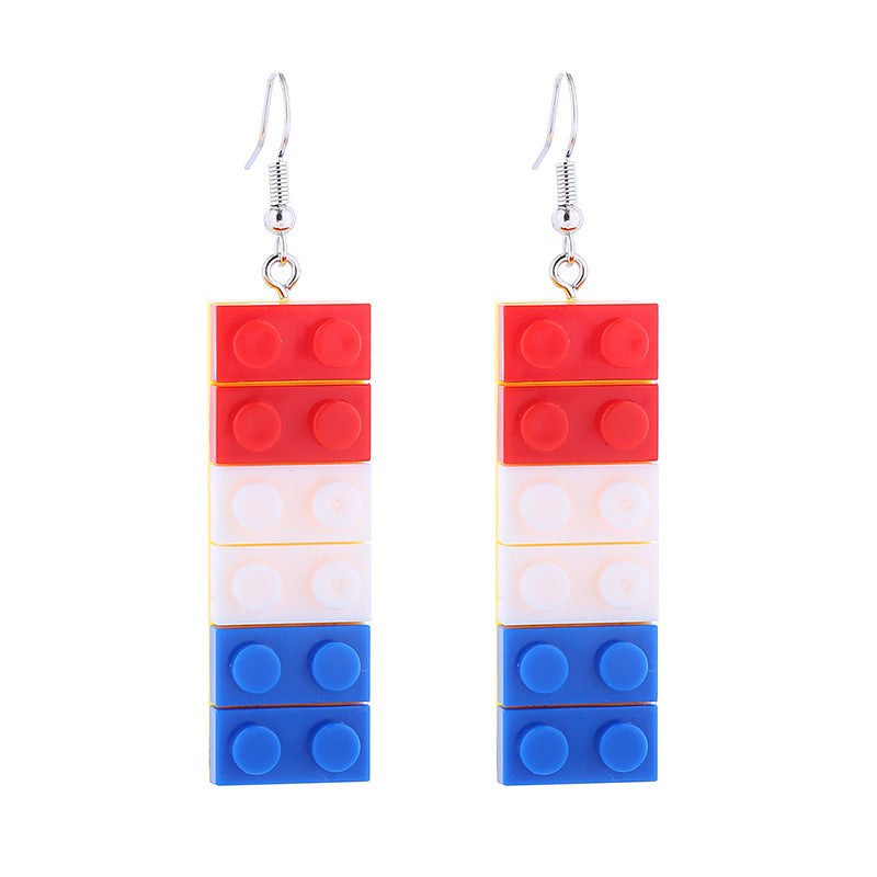 Wholesale American Independence Day Fashionable Minimalist Handwoven Earrings