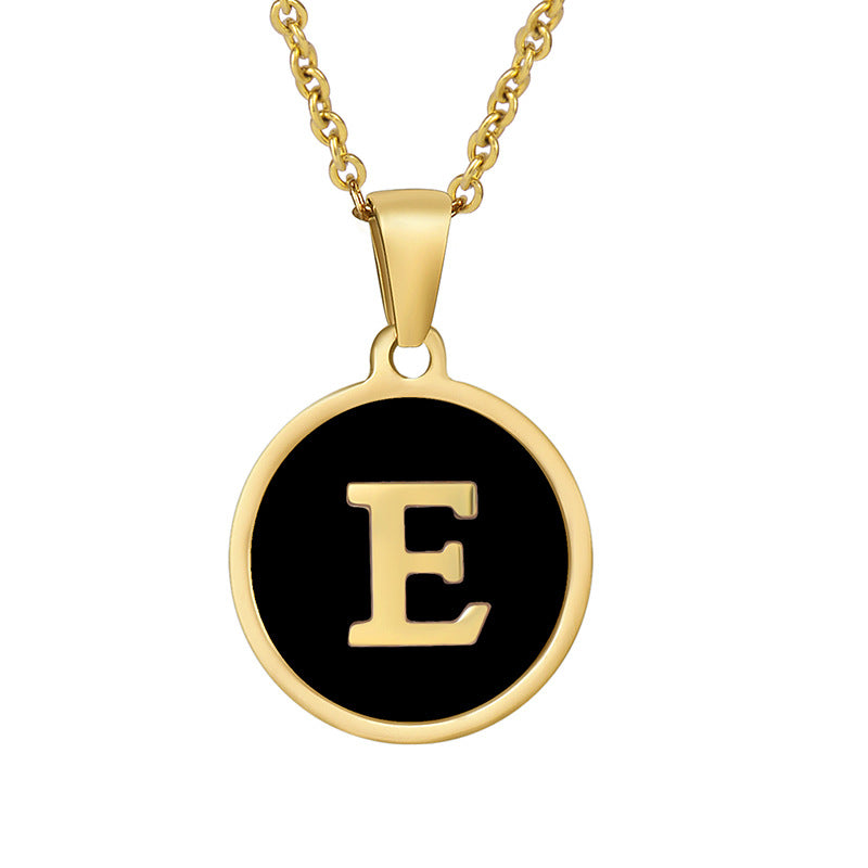 Wholesale Fashion Round Letter Stainless Steel Plating Necklace ACC-NE-Zhongy001