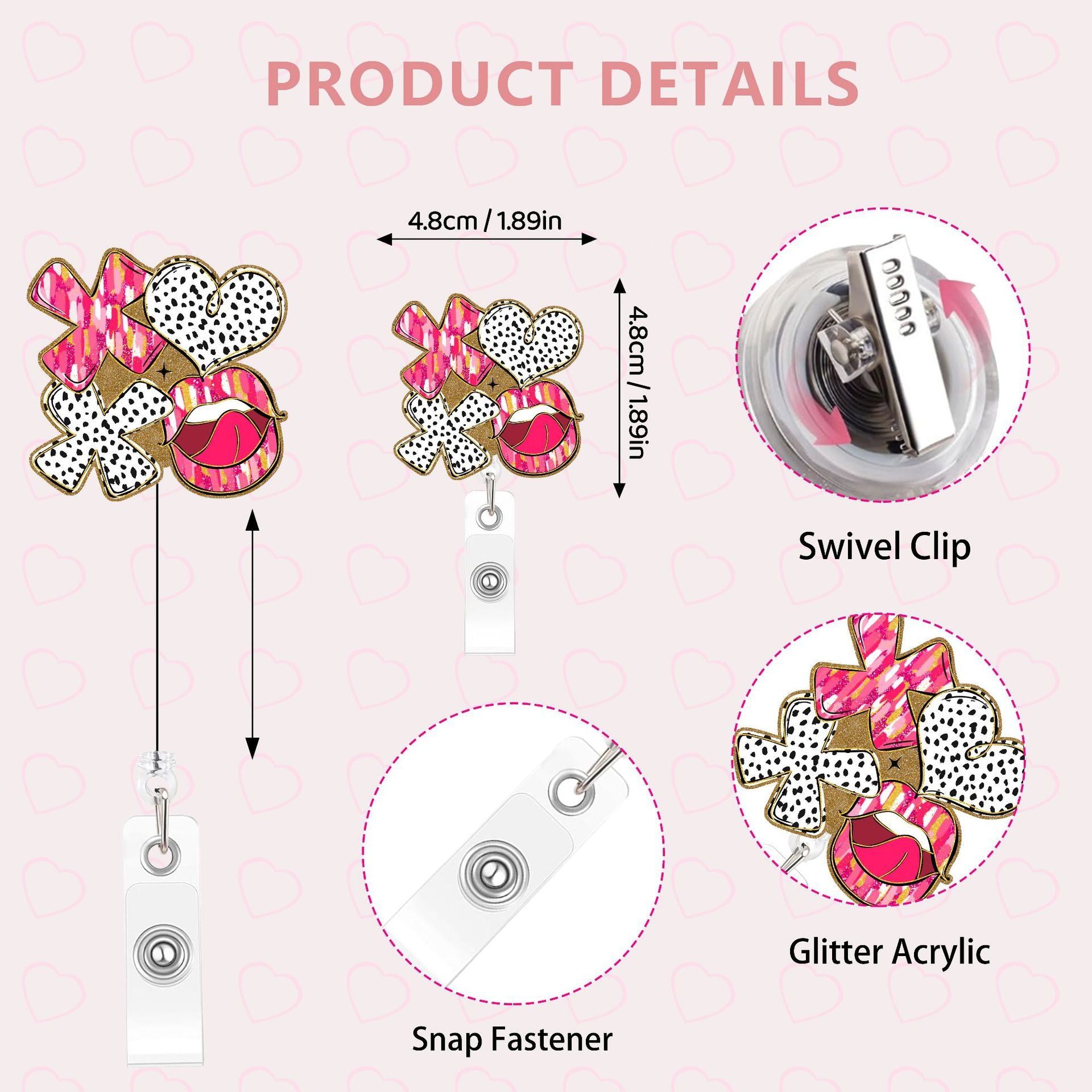 Wholesale 10pcs gold glitter creative Badge Reels