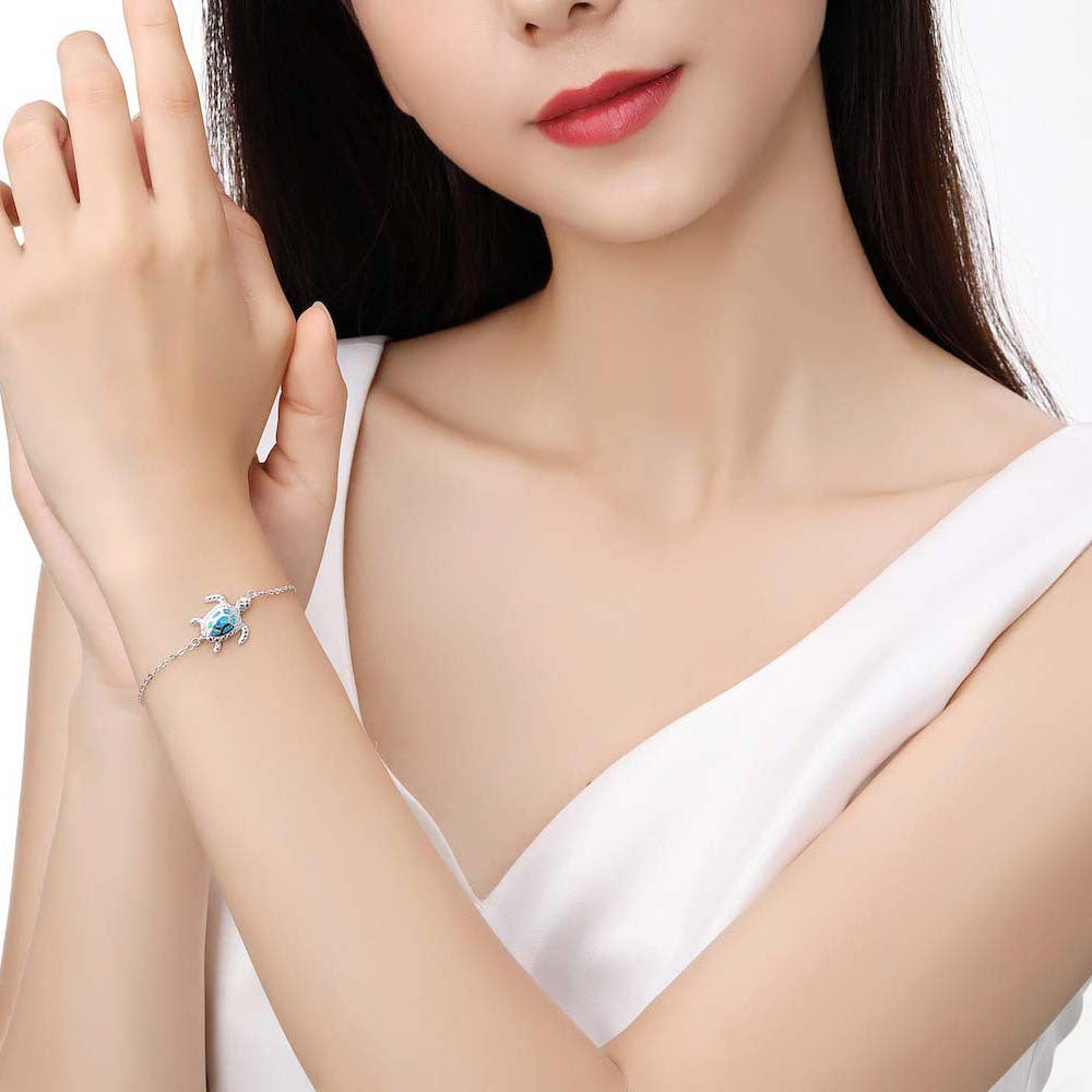 Wholesale blue Opal turtle turtle chain bracelet