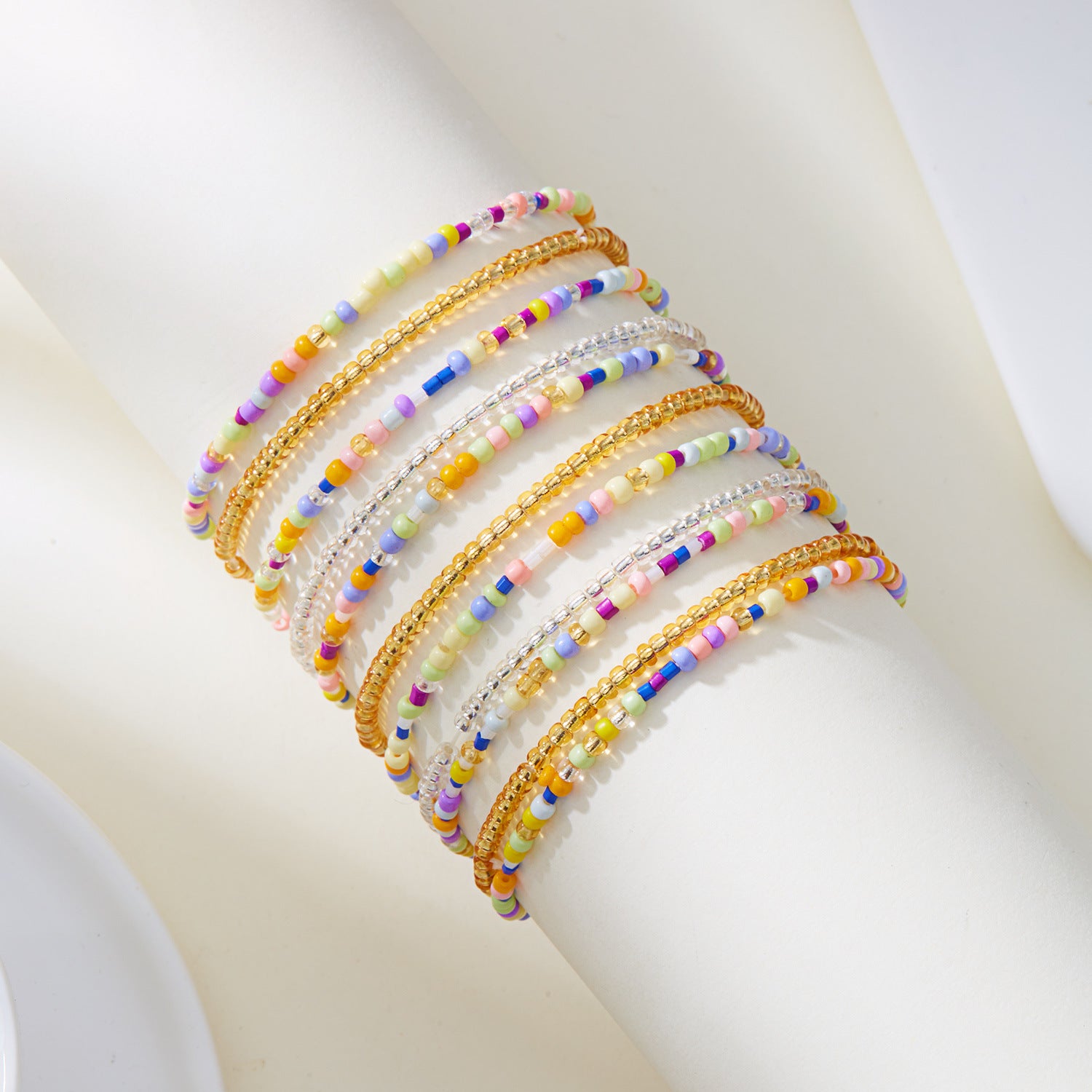 Wholesale  Rice Bead  Multi-layer Stacked Wear Bracelet