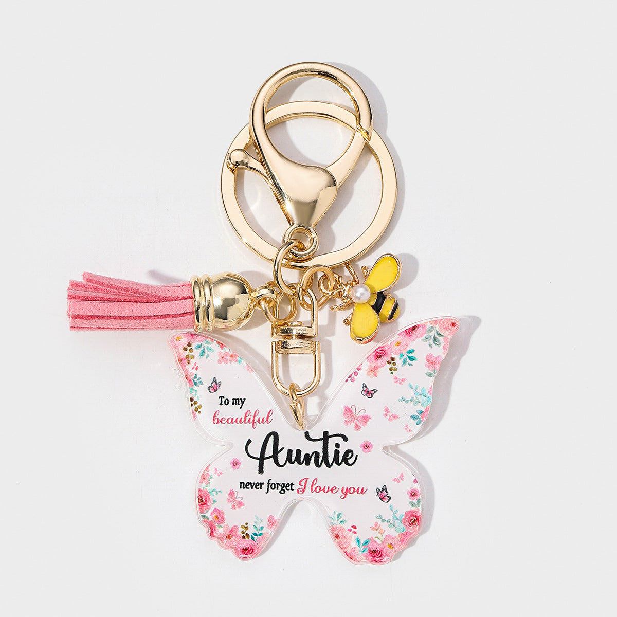 Wholesale 1PCS Arrival Butterfly Shape Acrylic MOM Pendant Key Chain Gift for Mother' s Day Valentine' s Day Anniversary
