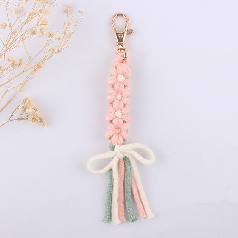 Wholesale Hand-woven Cartoon Flower Bow Lanyard Keychain ACC-KC-GuangTian068