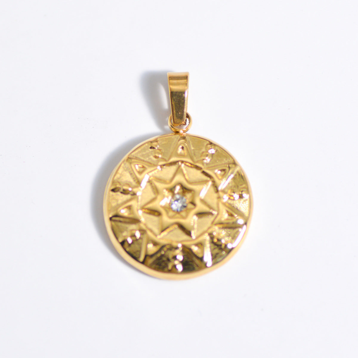 Wholesale Stylish Geometric Stainless Steel Necklace Pendant Natural Stone Drop DIY Jewelry Accessory For Layering And Gift