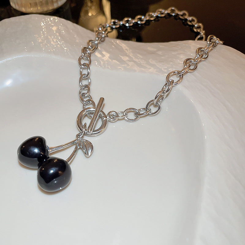 Wholesale High-grade Fruit Cherry OT Buckle Necklace  ACC-NE-JingQiao001