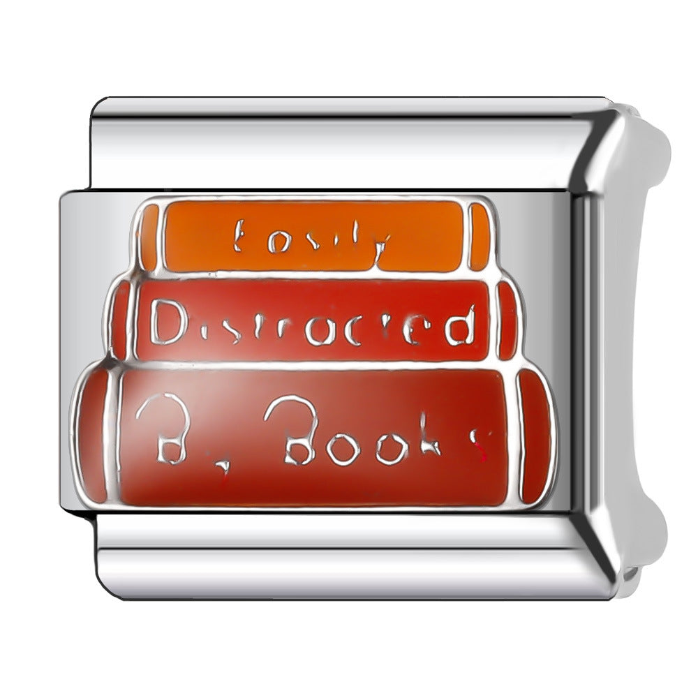 Wholesale Italian Charm Bracelet 9mm DIY Splicing Tutorial Student Series Stainless Steel Composable Bracelet