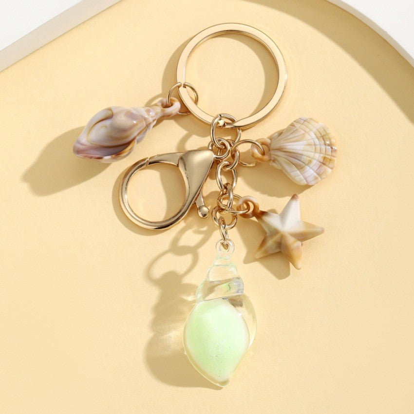 Wholesale Acrylic Glow-in-the-Dark Seashell Keychain Decorative Car Bag Charm Gift