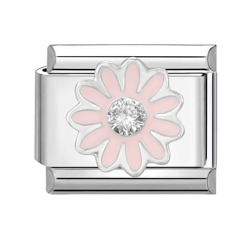 Wholesale Italian Charm Bracelet 9mm DIY Splicing Flower Stainless Steel Composable Bracelet