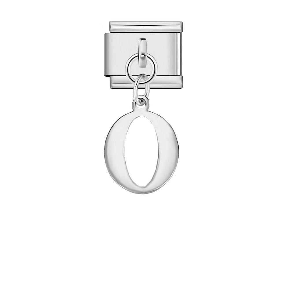 Wholesale Italian Charm Bracelet 9mm DIY Silver Simple Letter  Creative Stainless Steel Composable Bracelet