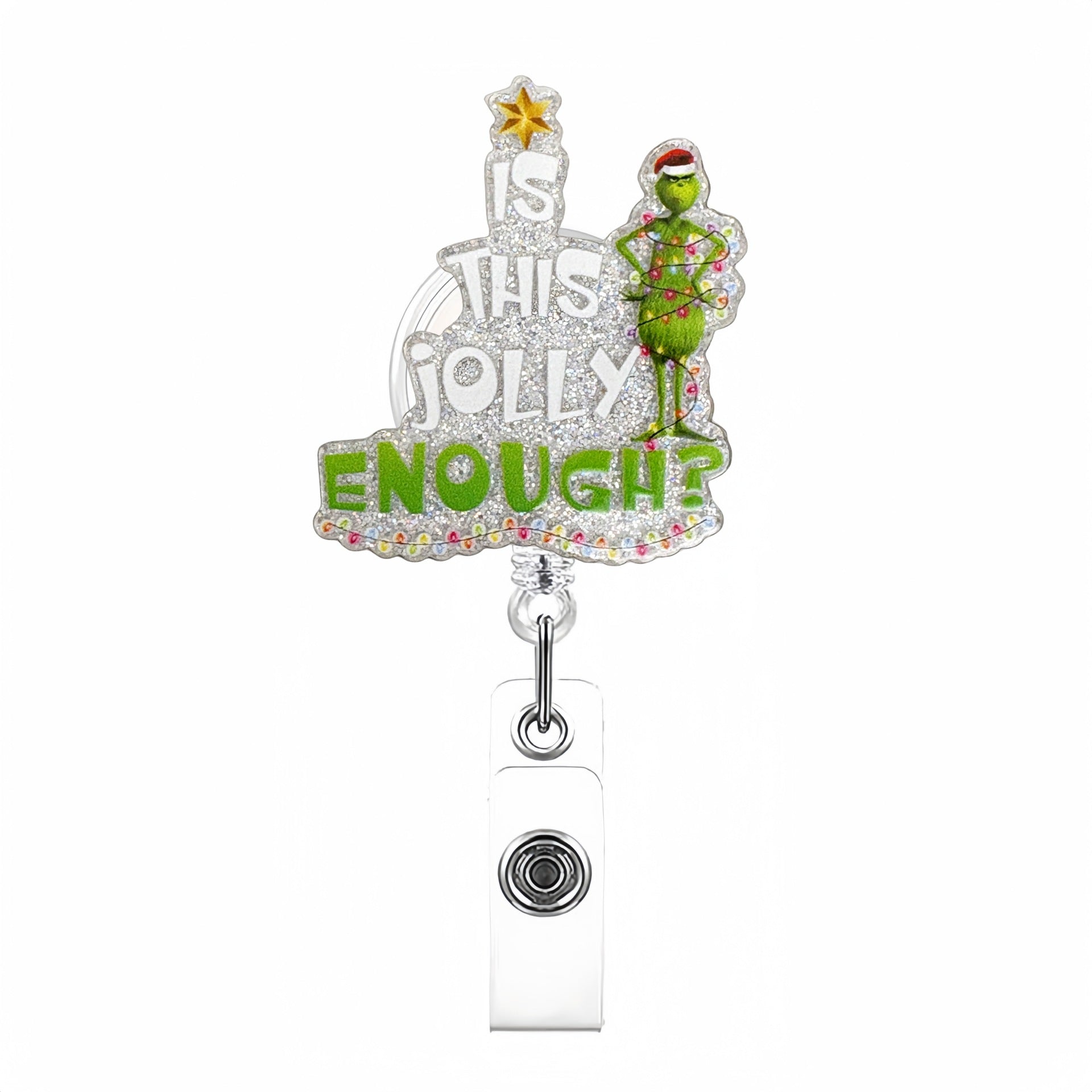Wholesale  Christmas Cartoon Green Monster Badge Reels Keychains